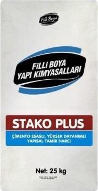 Filli Boya Stako Plus Tamir Harcı 25 Kg Çimento Grisi