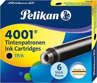 Pelikan 4001 Küçük Siyah 6lı Dolmakalem Kartuşu