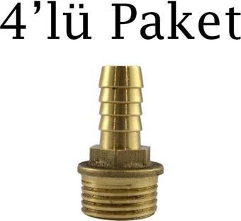 Brio Hava Hortum Erkek Rekoru 1/2 12Mm 4'lü Paket