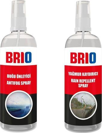 Brio Yağmur Kaydırıcı Sprey 250 Ml + Brio Buğu Önleyici Sprey Buğu Giderici Sprey 250 Ml