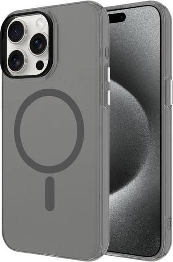 Apple iPhone 15 Pro Kılıf Zore Magsafe Şarj Özellikli Buzlu Transparan C-Pro Sert Kapak
