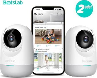 Botslab 360+ C211 2K Pro Mini Bundle WiFi 360° Akıllı Güvenlik Kamera Bebek Monitörü Evcil Hayvan Kamera IP Kamera 2'Li