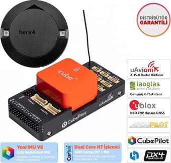 CubePilot Pixhawk The Cube Orange+(IMU V8) Standard Set Otopilot Sistemi (ADS-B)+HERE4 Multiband RTK CAN GPS/GNSS Combo