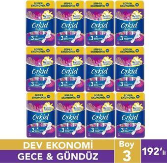 Orkid Platinum Hijyenik Ped Gündüz & Gece 192 Adet Anne Kız Paketi (64X3)