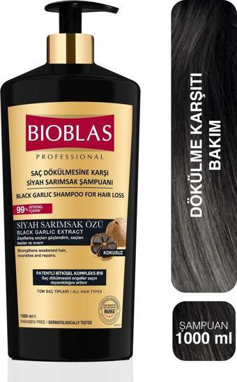 Bioblas Siyah Sarımsaklı Şampuan 1.000 Ml - Dökülme Karşıtı Besleyici & Onarıcı Şampuan