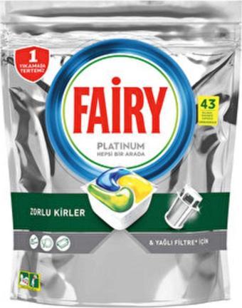 Fairy Platinum Bulaşık Makinesi Deterjanı Kapsülü - Tableti Limon Kokulu 43 Yıkama 5 Adet