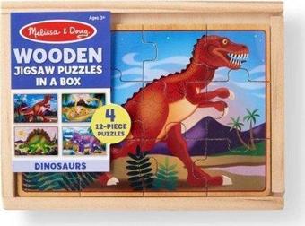 Melissa & Doug Ahşap 12x4 Yapboz Seti - Dinozorlar MD003791