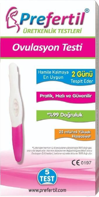 PREFERTİL Ovulasyon/Yumurtlama Testi - [ 1 Kutu = 5 Test ]