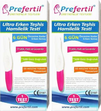 PREFERTİL Ultra Erken Gebelik/Hamilelik Testi - [ 2 Kutu = 2 Test ]