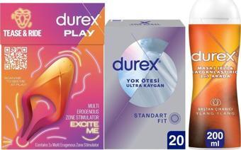 Durex Çoklu Erojen Bölge Uyarıcı + Yok Ötesi Ultra Kaygan Prezervatif 20li + Ylang Ylang Jel 200ml