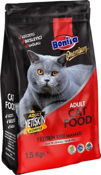 Bonisa Kuzu Etli Premium Yetişkin Kedi Maması 1.5 Kg