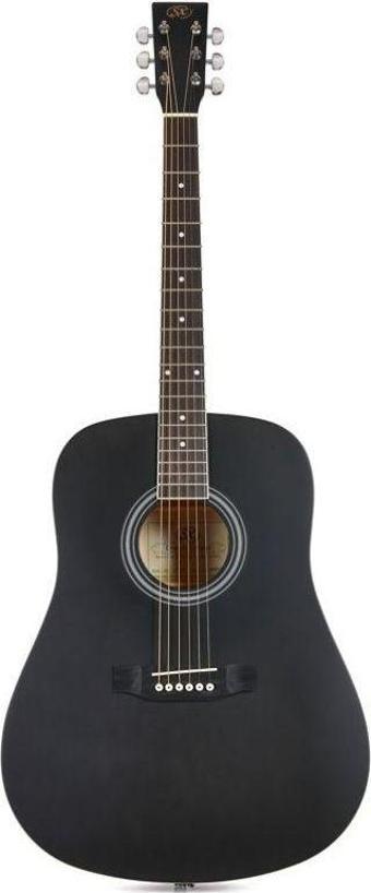 SX SD204GTBK Dreadnought Akustik Gitar (Parlak Siyah)