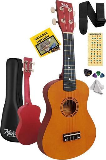 Midex UKX-233YL Turuncu Concert Ukulele (Askı Çanta Metod Pena)