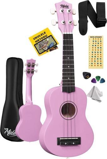 Midex UKX-901PU Lila Soprano Ukulele (Askı Çanta Metod Pena)