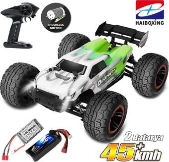 HAIBOXING RC 1/16 Destroyer 45KM+ Sürat RC Araba RTR Elektrikli 4WD Brushless (Yeşil) + 1100 mAh 7.4V2S 30C Lipo Batarya