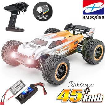 HAIBOXING RC 1/16 Destroyer 45KM+ Sürat RC Araba RTR Elektrikli 4WD Brushless Truggy (Turuncu)+1100 mAh7.4V Lipo Batarya