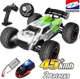 HAIBOXING RC 1/16 Destroyer 45KM+ Sürat RC Model Araba RTR Elektrikli 4WD Brushless (Yeşil) +1500mAh 7.4V2S Lipo Batarya