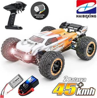 HAIBOXING RC 1/16 Destroyer 45KM+Sürat RC Model Araba RTR Elektrikli 4WD Brushless (Turuncu)+1500mAh 7.4V2S Lipo Batarya