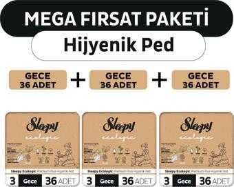 Sleepy Ecologic Premium Plus Hijyenik Ped Mega Fırsat Paketi Gece 108 Adet