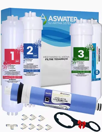 As Water Lg Su Arıtma Cihazı Uyumlu Kapalı Kasa (Inlıne) 5 Aşamalı Filtre Seti Lg Membranlı