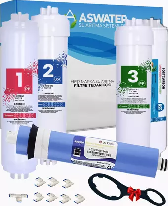 As Water Lg Su Arıtma Cihazı Uyumlu Kapalı Kasa (Inlıne) 5 Aşamalı Filtre Seti Lg Membranlı