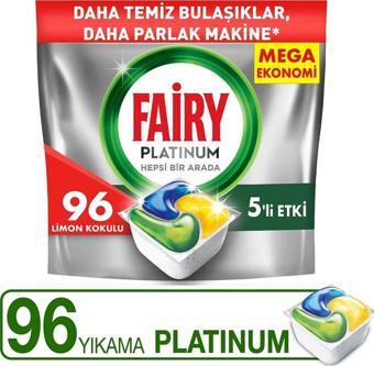 Fairy Platinum Bulaşık Makinesi Kapsülü 96 Yıkama Limon Kokulu