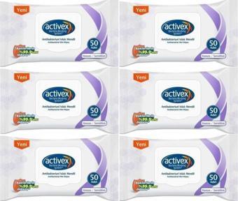 Activex Islak Havlu Mendil Hassas 50 Yaprak 6 Lı Set (300 Yaprak) Plastik Kapaklı