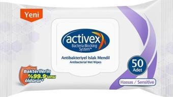 Activex Antibakteriyel Hassas Islak Mendil 50'li