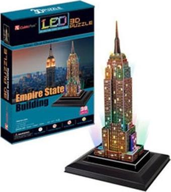 CubicFun 3D Puzzle Empire State Binası ABD LED Işık Seri 3D Puzzle L503H