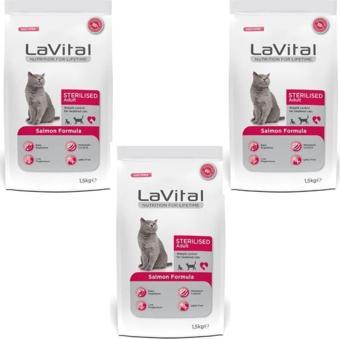 Lavital Somon Balıklı Kısırlaştırılmış Kuru Kedi Maması 1.5 Kg*3 Adet