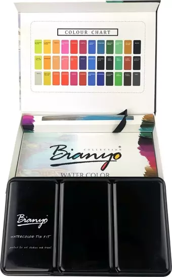 E&D Art Bianyo Aquarelle 36'lı Tablet Taş Sulu Boya Seti - Karton Kutu