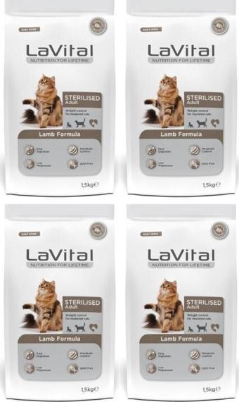 Lavital Kuzulu Kısırlaştırılmış Kuru Kedi Mamasi 1.5 Kg*4 Adet