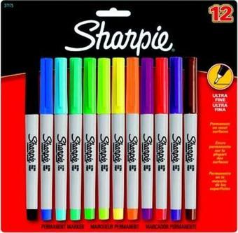 Sharpie Ultra Fine Süper İnce Metal Çerçeveli Uç 12 Renkli Kalem Seti