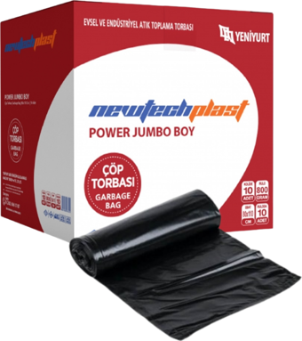 Newtechplast Power Jumbo Çöp Torbası 80 x 110 cm. 800 gr. x 10 Rulo