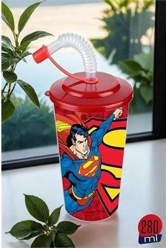 Findit Pipetli Superman Lisanlı Çocuk Bardağı