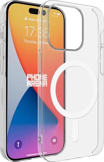 Apple iPhone 14 Pro Max Kılıf Zore Magsafe Şarj Özellikli Şeffaf Tek Kamera Çerçeveli Porto Kapak