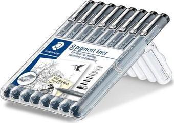 Staedtler 308 Sb8 Pigment Liner Siyah 8'Li Set