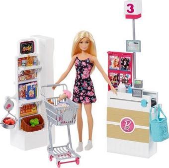 Barbie Bebek Süpermarkette Oyun Seti FRP01