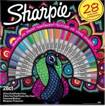 Sharpie Fine Permanent 28'li Kutu Tavus Kuşu Markör Kalem