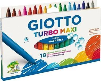 Giotto Turbo Maxi Askılı Paket 18li Su Bazlı Jumbo Keçeli Kalem 076300