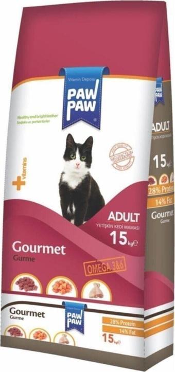 Paw Paw Gurme Renkli Yetişkin Kedi Maması 15 Kg Gourmet