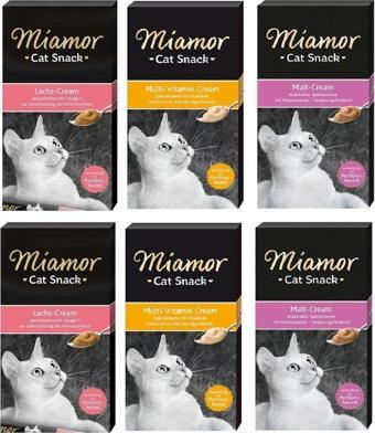 Miamor 3 Çeşit Kedi Kreması 6 X 15 Gr X 6 Paket