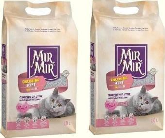 MırMır Bebek Pudrası Kokulu Kalın Taneli Topaklaşan Kedi Kumu 2 X 10 lt