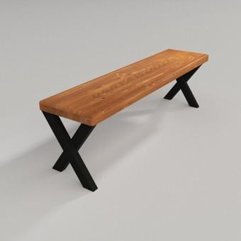 Masif Ahşap Andora Bank 37x80x45cm
