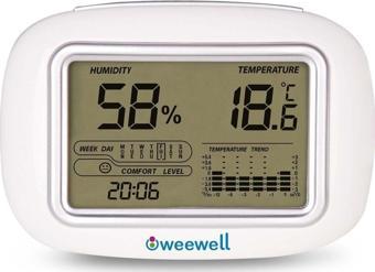 WEEWELL Oda İçi Dijital Nem Ve Sıcaklık Ölçer Higro Termometre Whm140  Tek Ebat