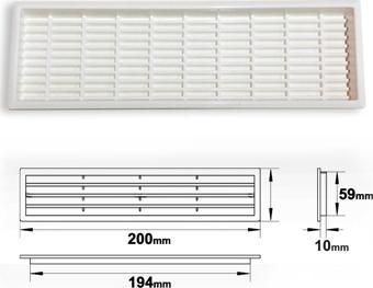 PLASTİK MENFEZ DİKDÖRTGEN BEYAZ