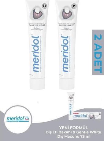 Meridol Diş Eti Bakımı & Gentle White Diş Macunu 75 ml YENİ FORMÜL 2 Adet