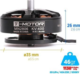 T-Motor Antigravity MN2806 650KV Brushless Fırçasız Motor Multikopter Multirotor Quadcopter Hexacopter Drone Motoru