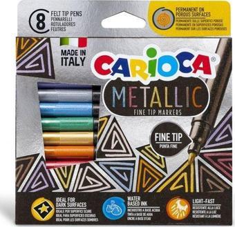 Carioca 8li Metalik Keçeli Boya Kalemi 