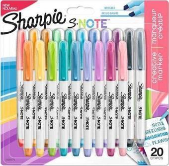 Sharpie Snote Kesik Uç 20'li Blister Karışık Kreatif Markör